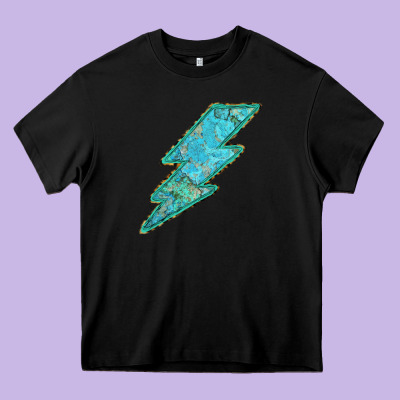 Turquoise Lightning Heavy Core Tee Designed By Bettercallsaul