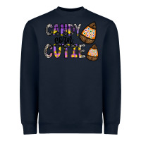 Navy Candy Corn Cutie Heavyweight Sweatshirt - CowhideDigitalArt