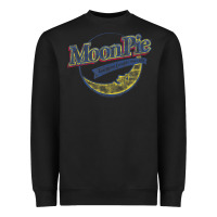 Black Moonpie Distressed Retro Heavyweight Sweatshirt - trangStudio
