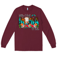 Burgundy Glitter Dirt Mama Of Both Cow Flowers Long Sleeve Tee - CowCowDesign