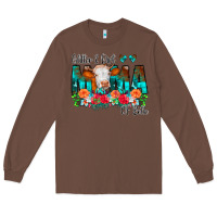 Chestnut Glitter Dirt Mama Of Both Cow Flowers Long Sleeve Tee - CowCowDesign