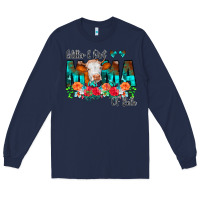 Navy Glitter Dirt Mama Of Both Cow Flowers Long Sleeve Tee - CowCowDesign