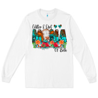 White Glitter Dirt Mama Of Both Cow Flowers Long Sleeve Tee - CowCowDesign