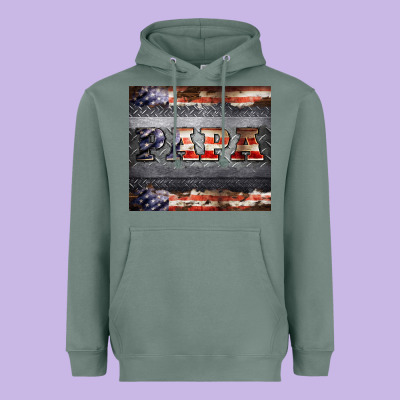 Papa Metal And American Flag Tumbler Heavyweight Hoodie Designed By Barkaloodesign