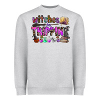 Heather Grey witches be trippin Heavyweight Sweatshirt - CowhideDigitalArt