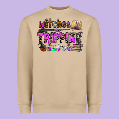 Witches Be Trippin Heavyweight Sweatshirt Designed By Cowhidedigitalart