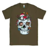 Army Green halloween skull collector mushrooms flowers and butterflies sweatshirt Classic Tee - trangStudio