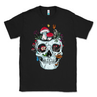 Black halloween skull collector mushrooms flowers and butterflies sweatshirt Classic Tee - trangStudio