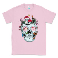 Bubblegum Pink halloween skull collector mushrooms flowers and butterflies sweatshirt Classic Tee - trangStudio