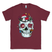 Burgundy halloween skull collector mushrooms flowers and butterflies sweatshirt Classic Tee - trangStudio