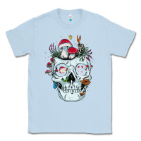 Dusty Blue halloween skull collector mushrooms flowers and butterflies sweatshirt Classic Tee - trangStudio