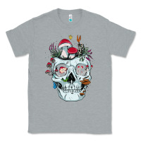 Heather Grey halloween skull collector mushrooms flowers and butterflies sweatshirt Classic Tee - trangStudio