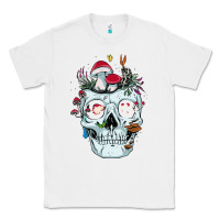 White halloween skull collector mushrooms flowers and butterflies sweatshirt Classic Tee - trangStudio