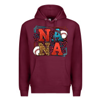 Burgundy Baseball nana leopard frame Premium Hoodie - LillyAllenDesigns
