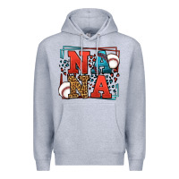 Heather Grey Baseball nana leopard frame Premium Hoodie - LillyAllenDesigns