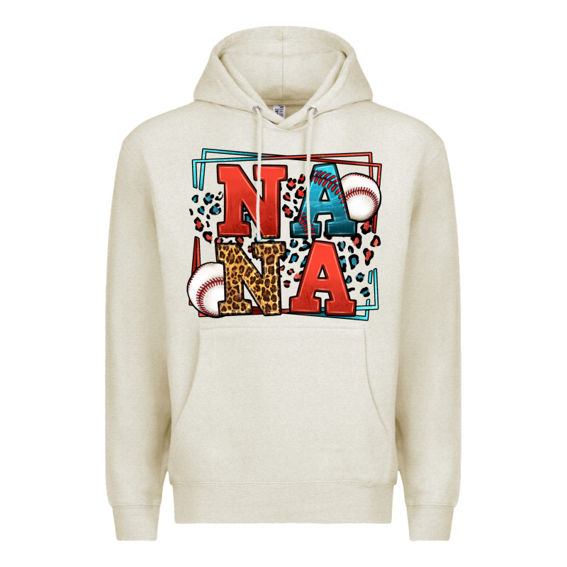 Baseball Nana Leopard Frame Premium Hoodie by LillyAllenDesigns | Teevron