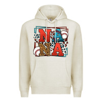 Oatmeal Heather Baseball nana leopard frame Premium Hoodie - LillyAllenDesigns
