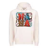 Pale Pink Baseball nana leopard frame Premium Hoodie - LillyAllenDesigns