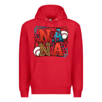 Red Baseball nana leopard frame Premium Hoodie - LillyAllenDesigns