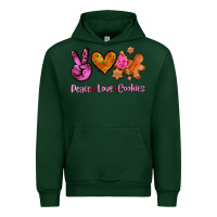 Forest Green peace love cookies Urban Hoodie - AdoDesignShop