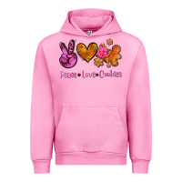 Fuchsia Pink peace love cookies Urban Hoodie - AdoDesignShop