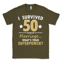 Army Green 50 years of marriage superpower 50th wedding anniversary Classic Tee - trangStudio