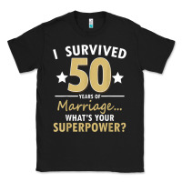 Black 50 years of marriage superpower 50th wedding anniversary Classic Tee - trangStudio