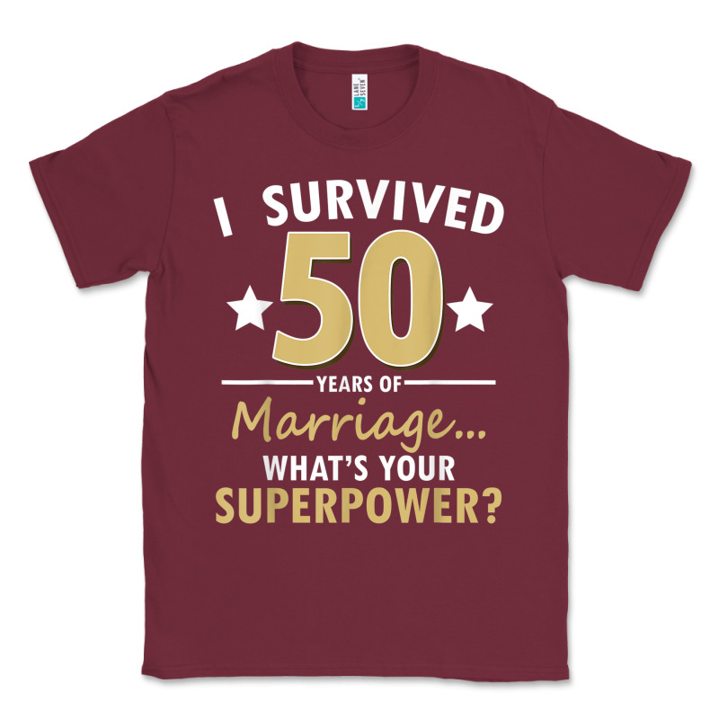 50 Years Of Marriage Superpower 50th Wedding Anniversary Classic Tee by trangStudio | Teevron