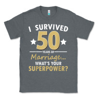 Charcoal Heather 50 years of marriage superpower 50th wedding anniversary Classic Tee - trangStudio