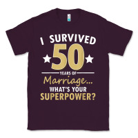 Plum 50 years of marriage superpower 50th wedding anniversary Classic Tee - trangStudio