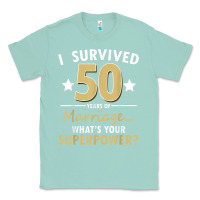 Seafoam 50 years of marriage superpower 50th wedding anniversary Classic Tee - trangStudio