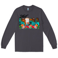 Smoke Inked Mama Flowers Cow Long Sleeve Tee - CowCowDesign