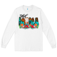 White Inked Mama Flowers Cow Long Sleeve Tee - CowCowDesign