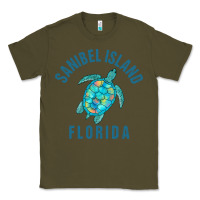 Army Green sanibel island beach design  sea turtle illustration gift pullover hoo Classic Tee - trangStudio