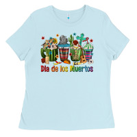 Baby Blue Mexican Dia De Los Muertos Coffee Cups Ladies Tee - texasbilliewilder