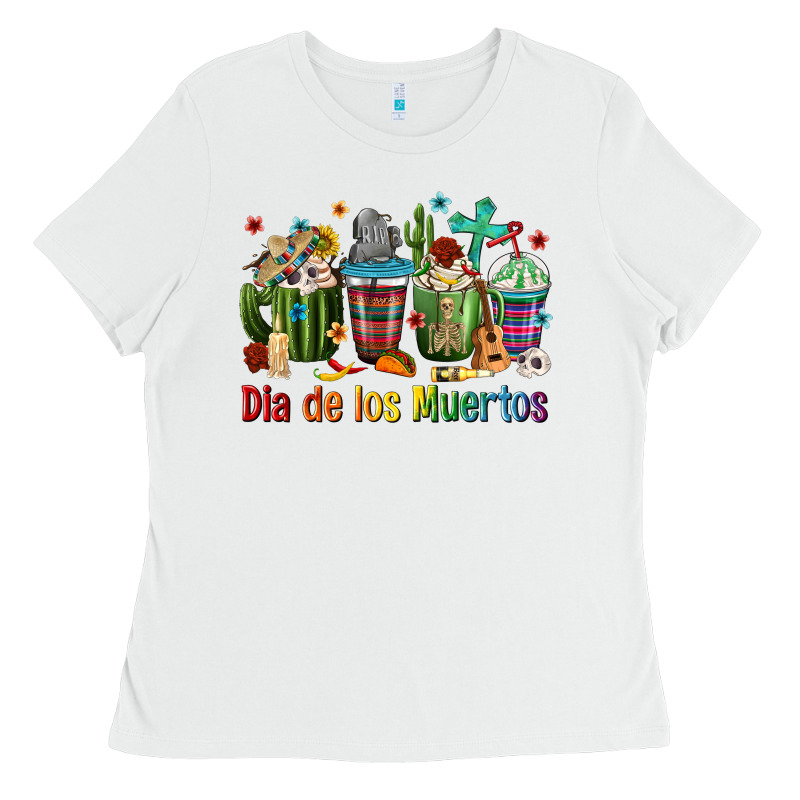 Mexican Dia De Los Muertos Coffee Cups Ladies Tee by texasbilliewilder | Teevron