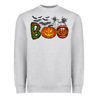 Heather Grey boo halloween Heavyweight Sweatshirt - CowhideDigitalArt