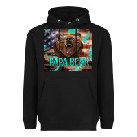 Black papa bear american flag  tumbler Heavyweight Hoodie - BarkalooDesign