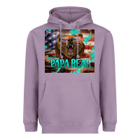 Lavender papa bear american flag  tumbler Heavyweight Hoodie - BarkalooDesign