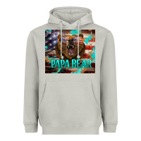 Moon Dust papa bear american flag  tumbler Heavyweight Hoodie - BarkalooDesign