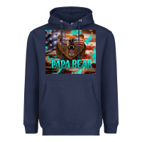 Navy papa bear american flag  tumbler Heavyweight Hoodie - BarkalooDesign