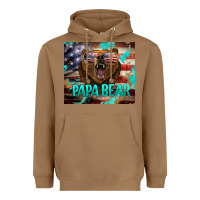 Toasted Coconut papa bear american flag  tumbler Heavyweight Hoodie - BarkalooDesign