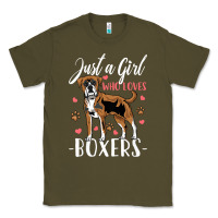 Army Green Kids Boxer Dog Just A Girl Who Loves Boxers Gift Classic Tee - trangStudio
