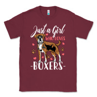 Burgundy Kids Boxer Dog Just A Girl Who Loves Boxers Gift Classic Tee - trangStudio