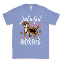 Colony Blue Kids Boxer Dog Just A Girl Who Loves Boxers Gift Classic Tee - trangStudio