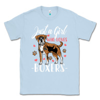 Dusty Blue Kids Boxer Dog Just A Girl Who Loves Boxers Gift Classic Tee - trangStudio