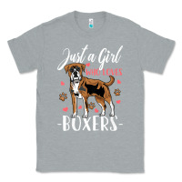 Heather Grey Kids Boxer Dog Just A Girl Who Loves Boxers Gift Classic Tee - trangStudio
