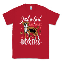 Red Kids Boxer Dog Just A Girl Who Loves Boxers Gift Classic Tee - trangStudio