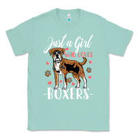 Seafoam Kids Boxer Dog Just A Girl Who Loves Boxers Gift Classic Tee - trangStudio