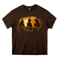 Chocolate Brown Bison Silhouette Cowboy Heavy Core Tee - Bettercallsaul